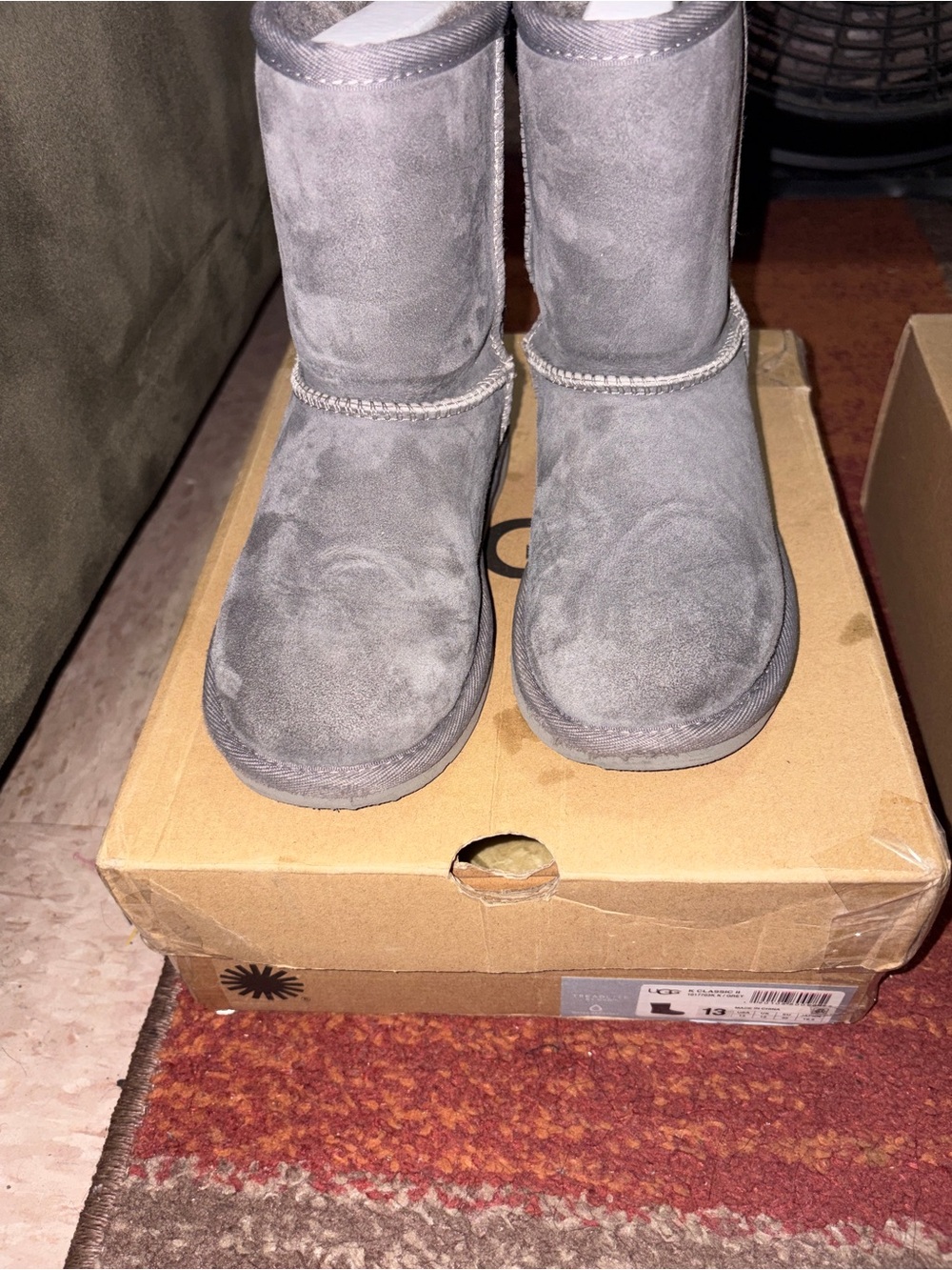 UGG Kids Grey Suede Boots